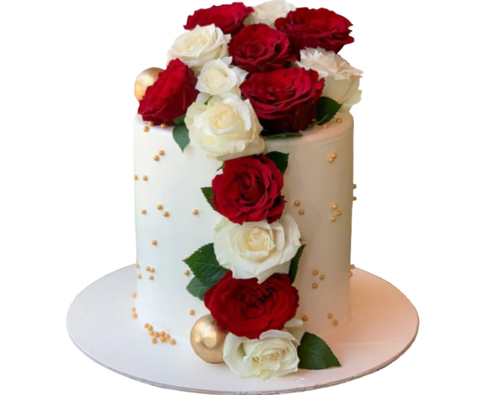 Red Rose Wedding Cake